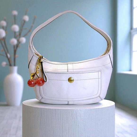 Coach Handbags - COACH ERGO Pebbled Leather Bag Ivory Y2K